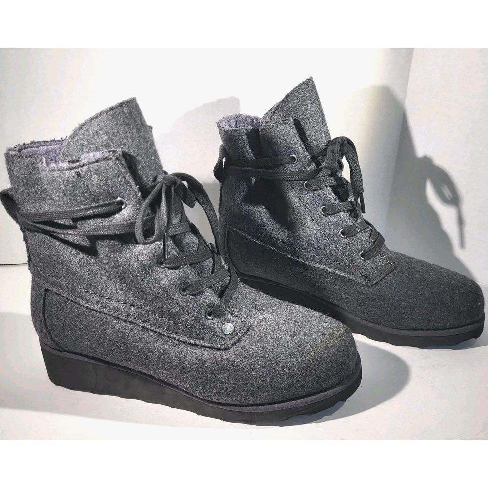 Bearpaw Krista Women's‎ High-top Ankle Boots 9 Lined Charcoal Gray Wool [620]